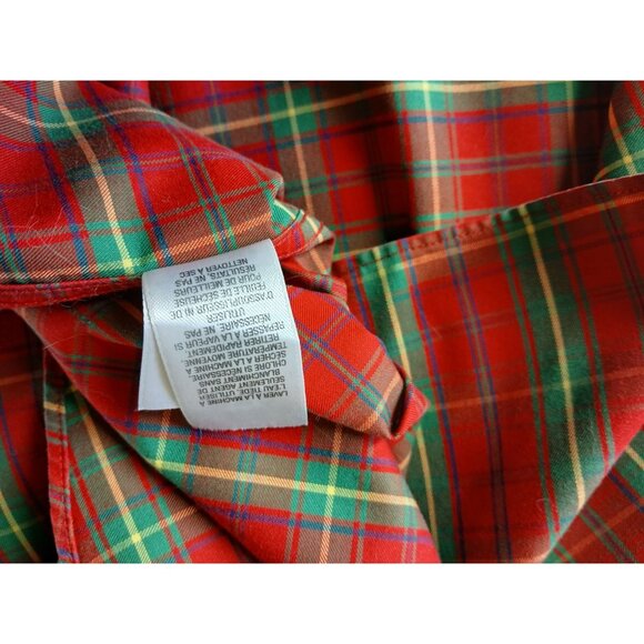 Cabelas Outfitter Red Green Plaid Long Sleeve Button Shirt Size XL Tall Holidays - Picture 12 of 14